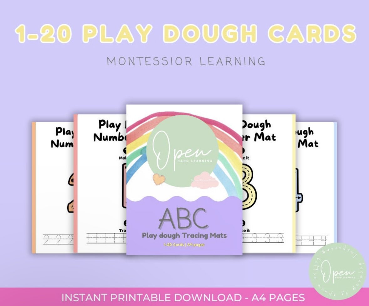 FREE Montessori Play Dough 1-20 Worksheet: Hands-On Learning for Toddlers & Preschoolers