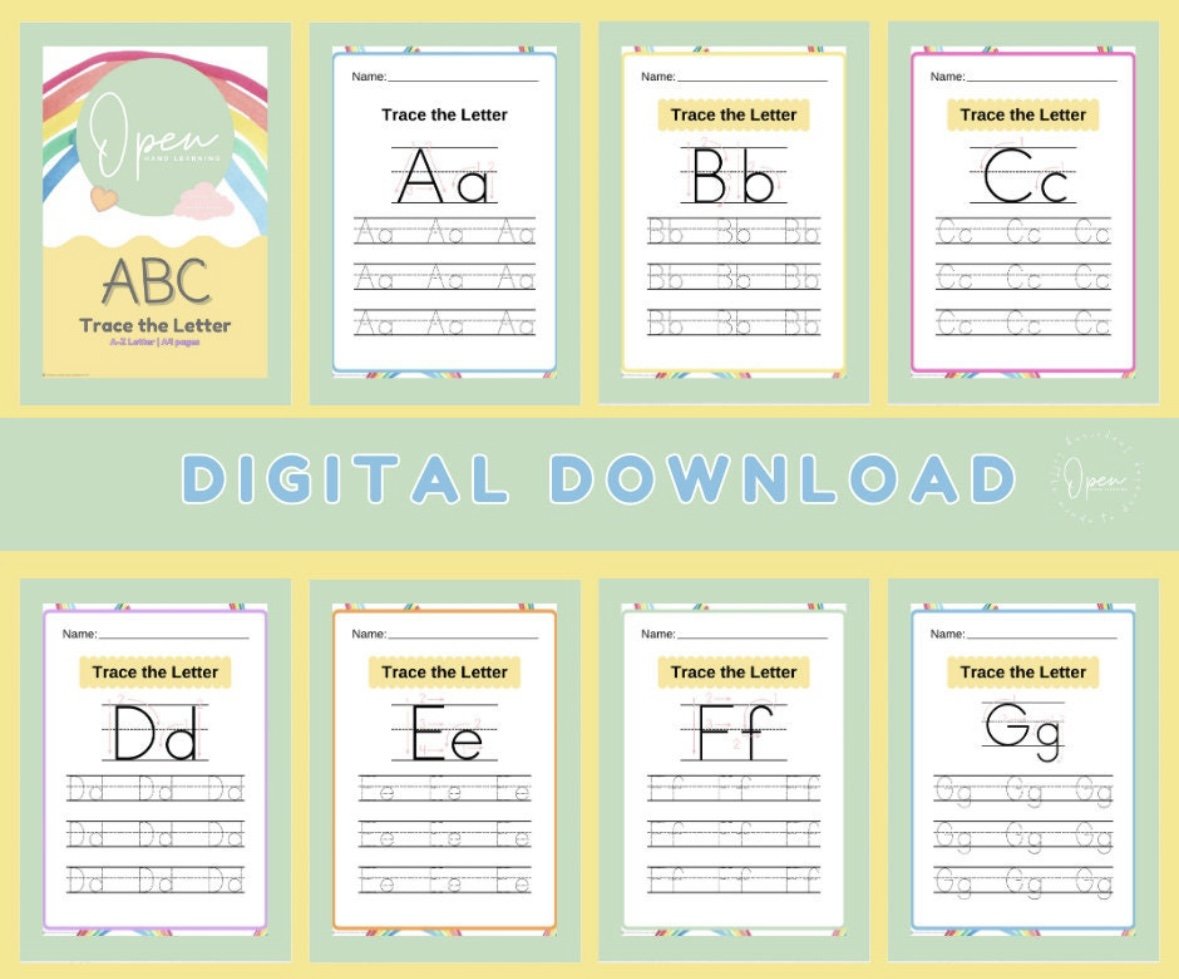 FREE ABC Tracing Worksheets | A4 pages for Early Learning Delight