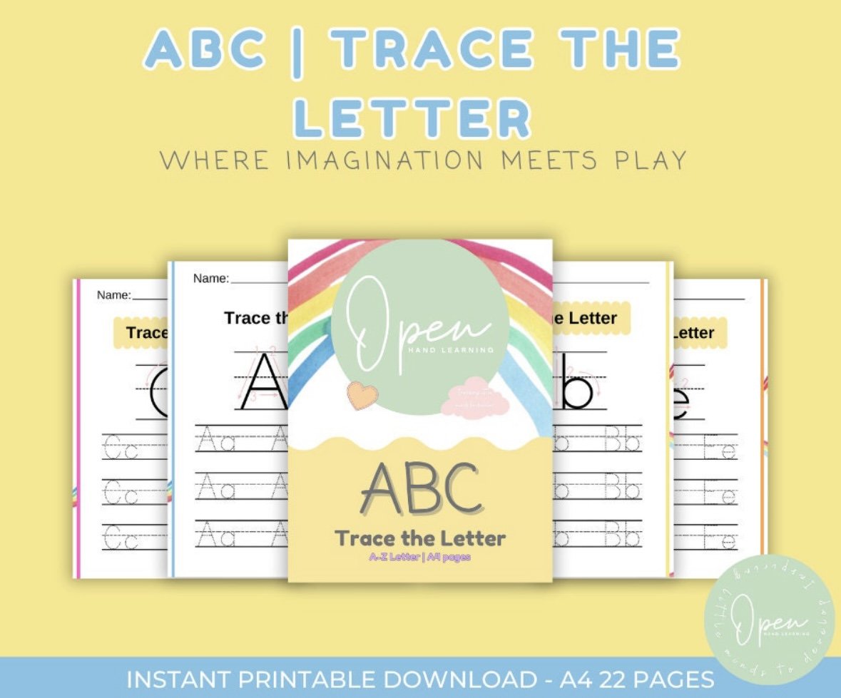 FREE ABC Tracing Worksheets | A4 pages for Early Learning Delight