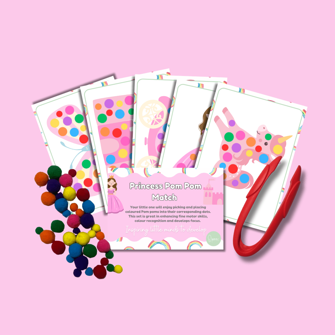 Busy Bag – A4 Pom Pom Dot Match - from Open Hand Learning - Busy Bag Toddler Activity