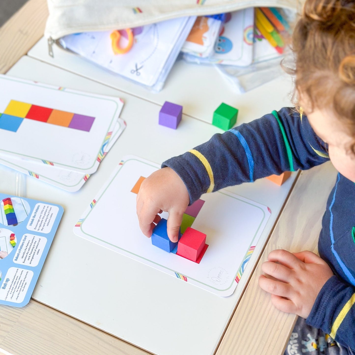 Busy Bag – Cube Match - from Open Hand Learning - Busy Bag Toddler Activity