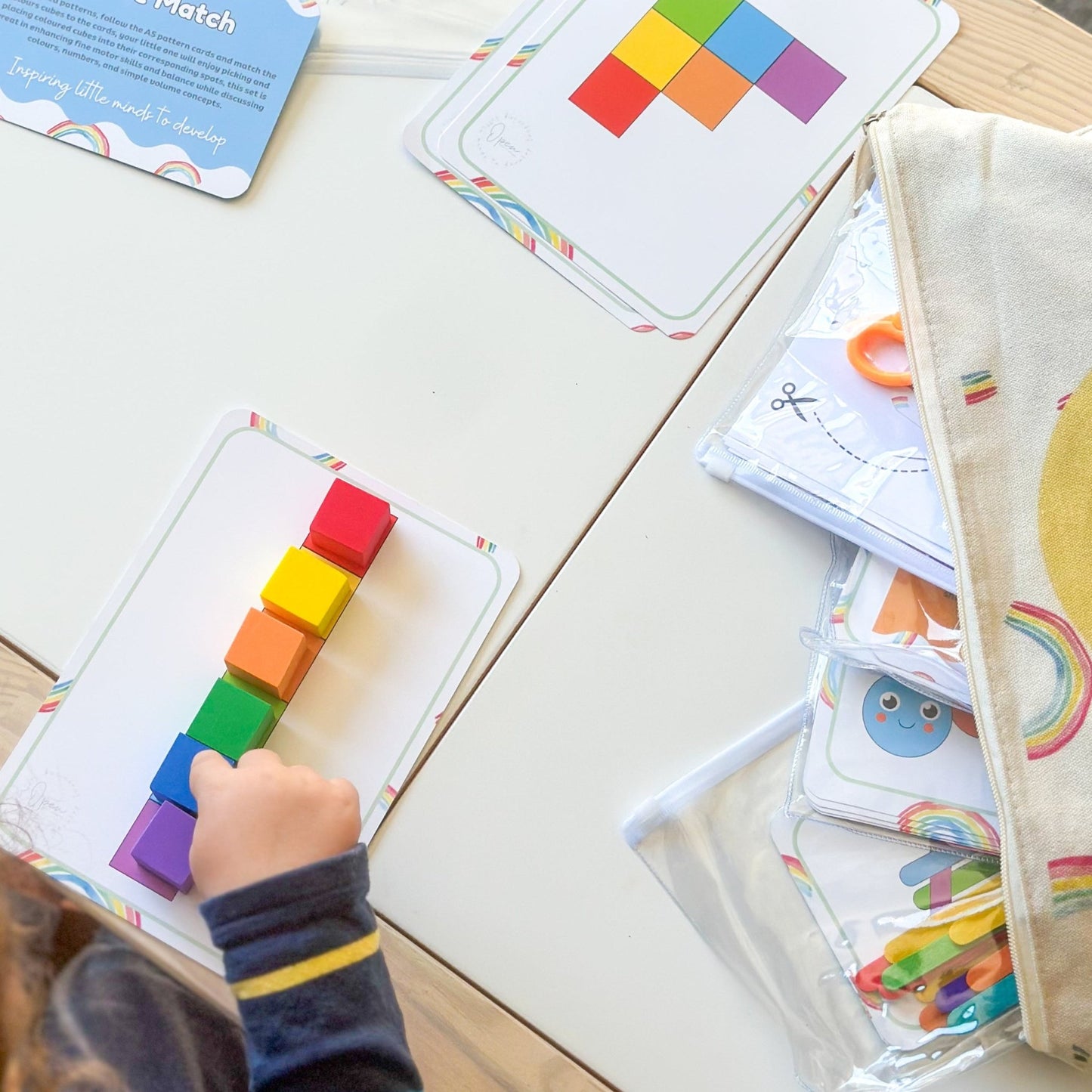 Busy Bag – Cube Match - from Open Hand Learning - Busy Bag Toddler Activity