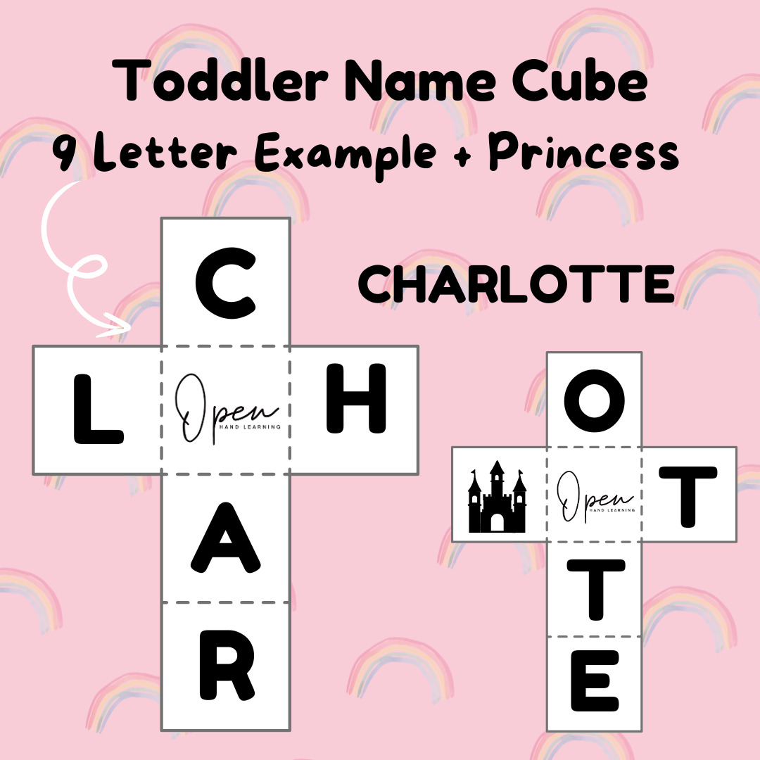 Custom Name Play Dough Stamp – Toddler Cube - from Open Hand Learning - Busy Bag Toddler Activity