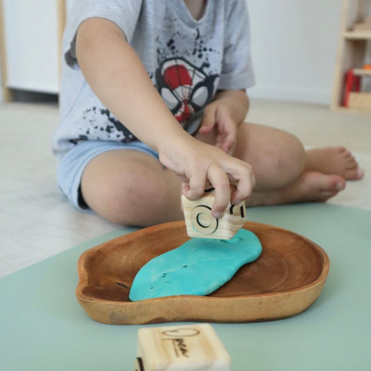 Custom Name Play Dough Stamp – Toddler Cube - from Open Hand Learning - Busy Bag Toddler Activity