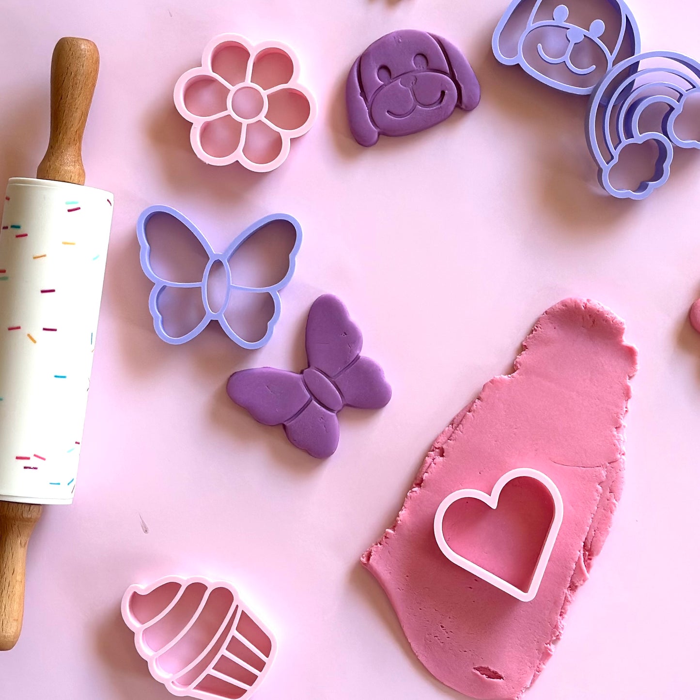 Pastel Play Dough Cutters – Girl Set