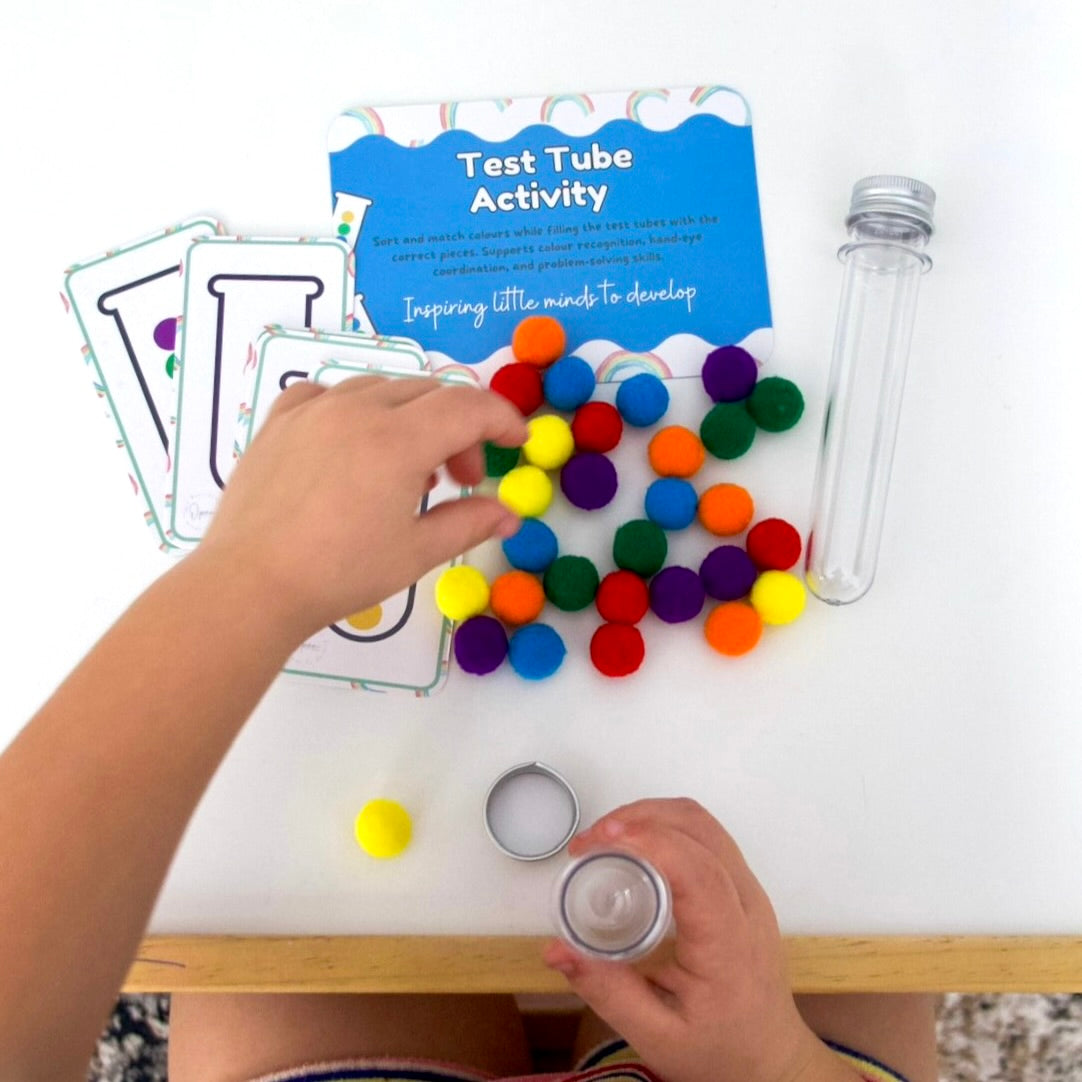 Busy Bag – Test Tube Pom Pom Match