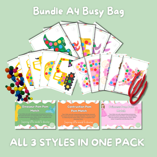 Busy Bag – A4 Pom Pom Dot Match