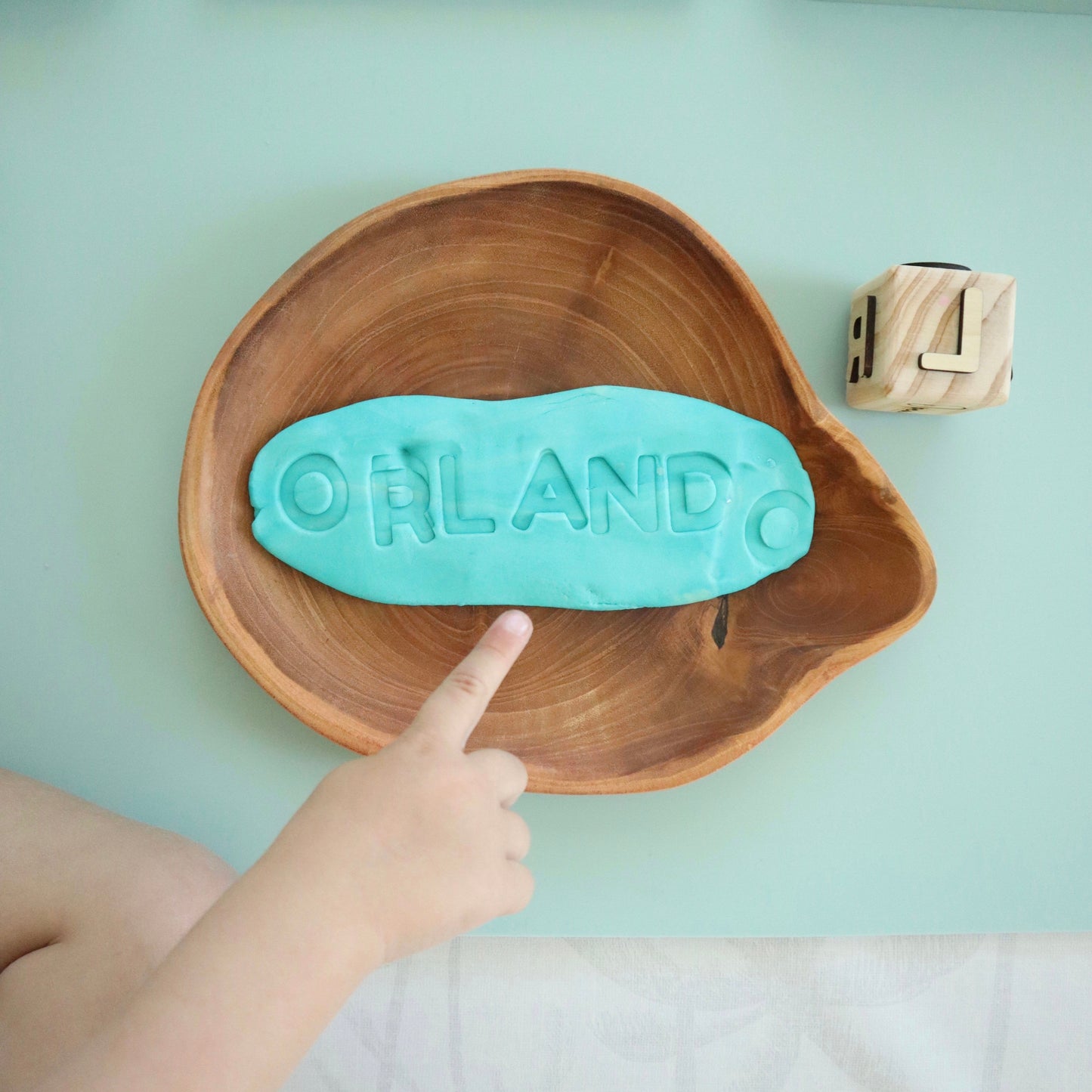 Custom Name Play Dough Stamp – Toddler Cube