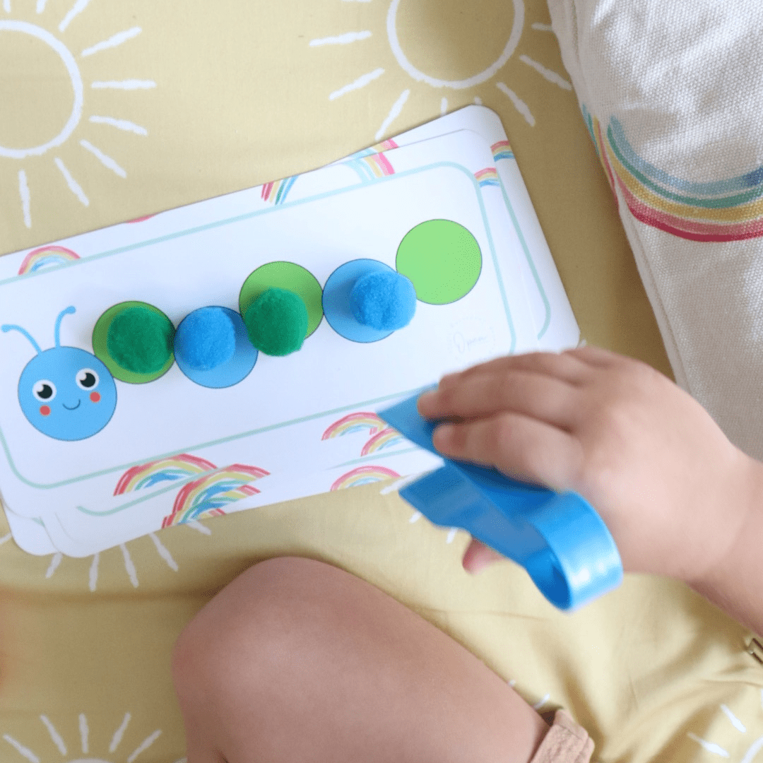 Busy Bag – Caterpillar Pom Pom Match - from Open Hand Learning - Busy Bag Toddler Activity