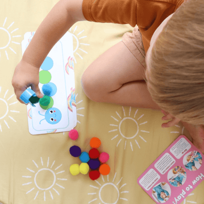 Busy Bag – Caterpillar Pom Pom Match - from Open Hand Learning - Busy Bag Toddler Activity