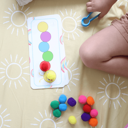 Busy Bag – Caterpillar Pom Pom Match - from Open Hand Learning - Busy Bag Toddler Activity
