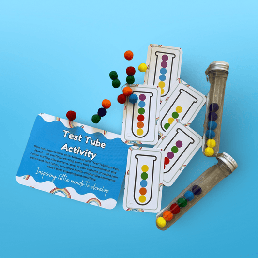 Busy Bag – Test Tube Pom Pom Match - from Open Hand Learning - Busy Bag Toddler Activity