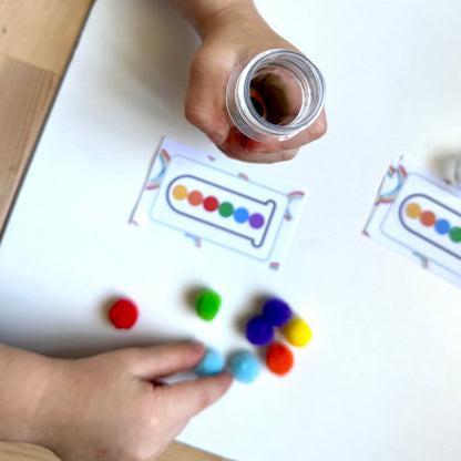 Busy Bag – Test Tube Pom Pom Match - from Open Hand Learning - Busy Bag Toddler Activity