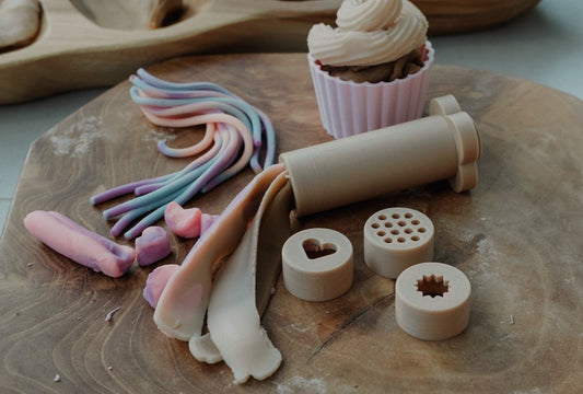 Eco Dough Extruder Kinfolk Exclusive Colour - from Open Hand Learning - Busy Bag Toddler Activity