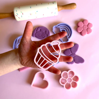 Pastel Play Dough Cutters – Girl Set - from Open Hand Learning - Busy Bag Toddler Activity