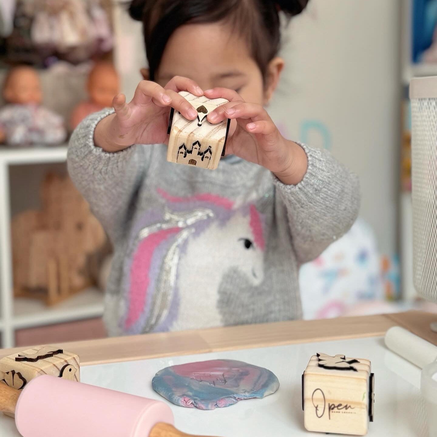 Toddler Play Dough Stamp – Choose Your Theme - from Open Hand Learning - Busy Bag Toddler Activity