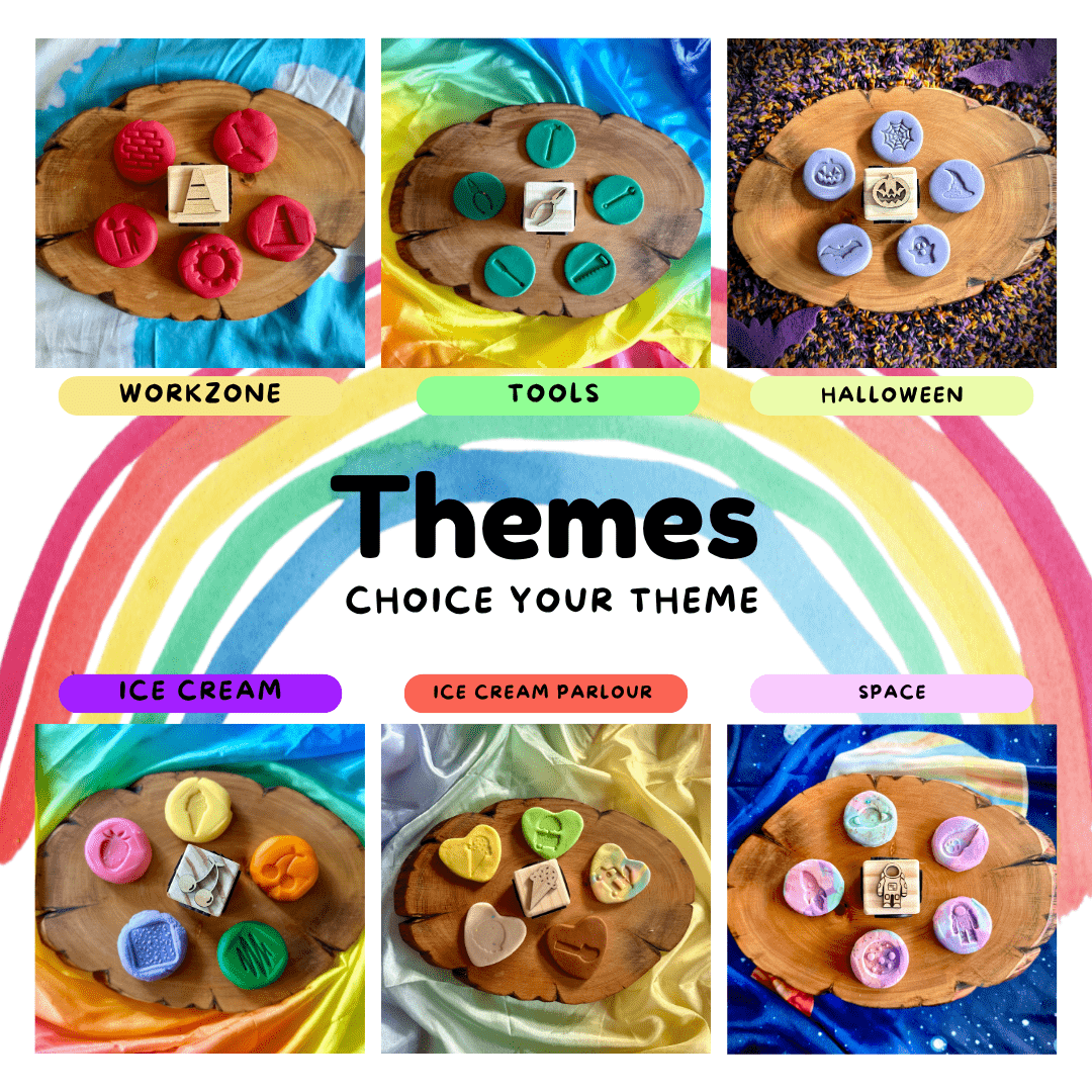 Toddler Play Dough Stamp – Choose Your Theme - from Open Hand Learning - Busy Bag Toddler Activity